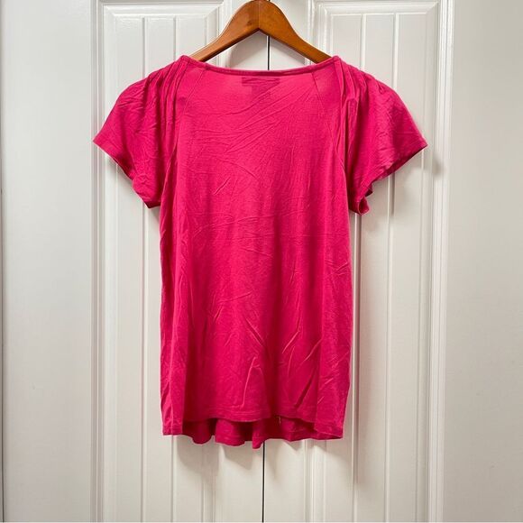 Style & Co. Pleated Flutter Sleeve Blouse Pink - S - Picture 3 of 11